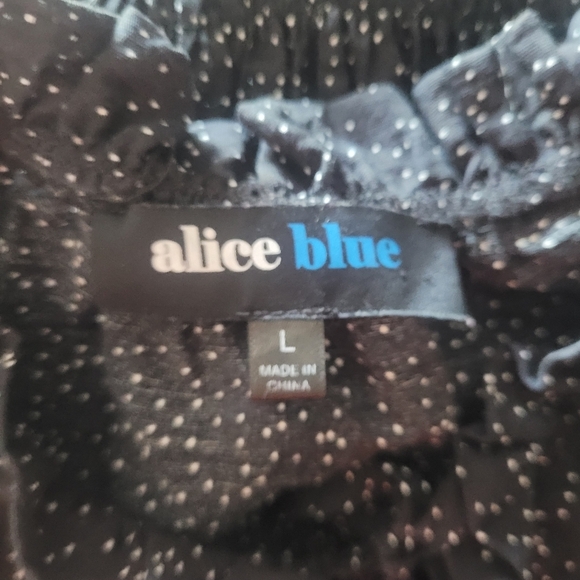 Alice Blue Short Sleeve Polka Dot Top In Black and White L - Picture 7 of 7